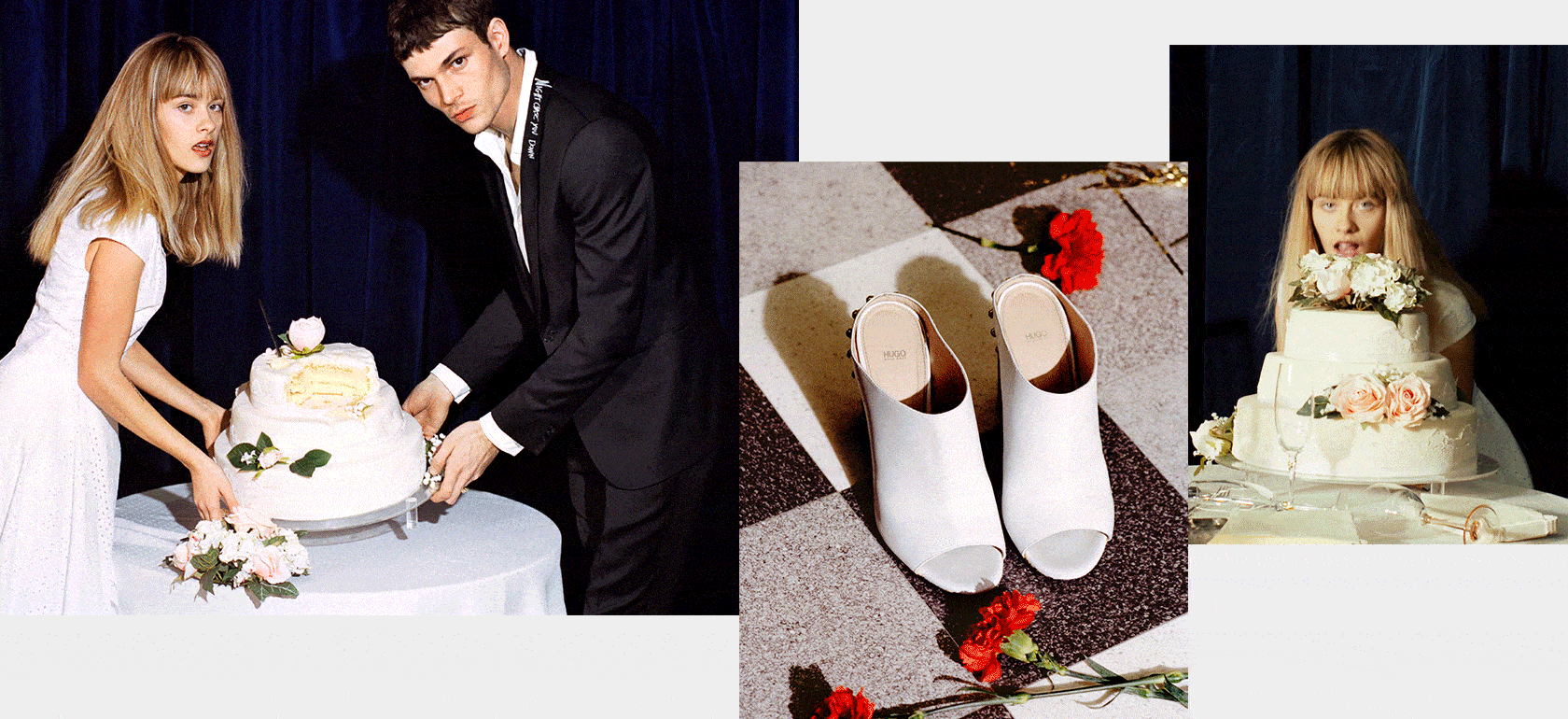 Collage de photos de mariage avec des tenues HUGO