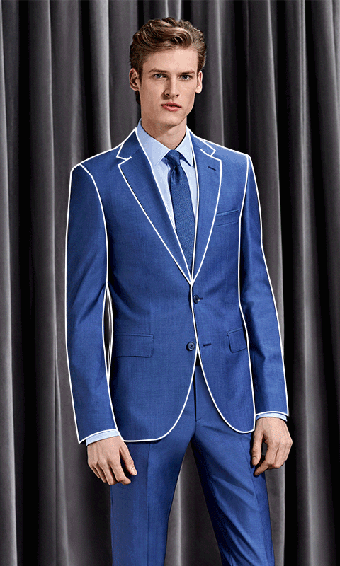 Man wearing a regular-fit suit by BOSS