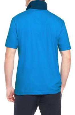 'Patrick US' | Regular Fit, Cotton Stretch Polo Shirt , Blue