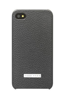 'Sine iPhone 4' | Embossed Leather Cell Phone Case, Black