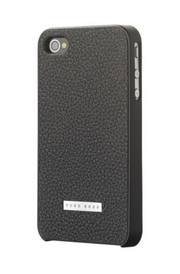 'Sine iPhone 4' | Embossed Leather Cell Phone Case, Black