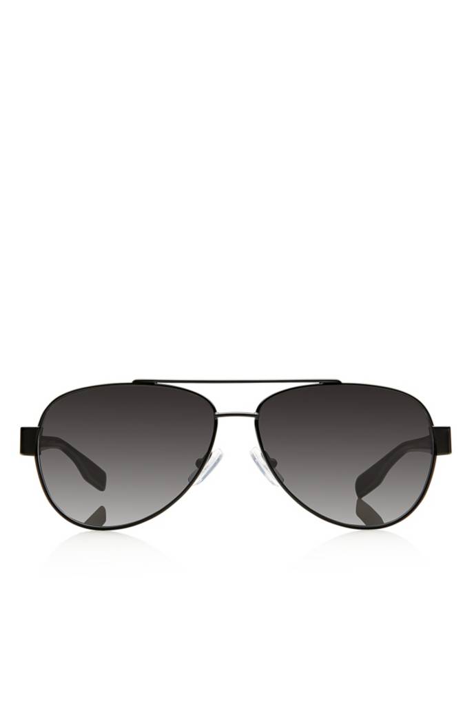 'Sunglasses' | Matte Black Metal Aviator Sunglasses