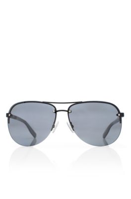 'Sunglasses' | Dark Ruthenium Rimless Aviator Sunglasses, Assorted-Pre-Pack
