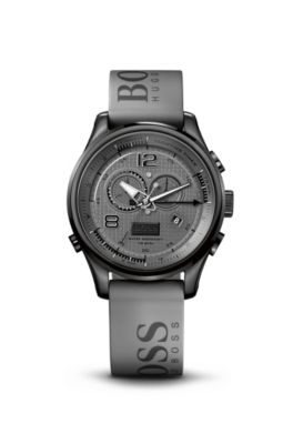 BOSS - '1512800' | Chronograph Grey Silicon Logo Strap Watch