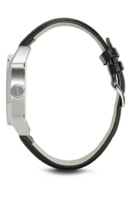 '1512911' | Black Crocodile Embossed Leather Strap Quartz Watch, Assorted-Pre-Pack