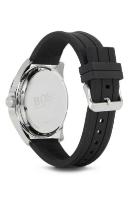 BOSS - Chronograph Silicon Black Logo Strap Watch | 1512945 