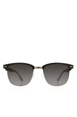 'Sunglasses' | Matte Black Semi-Rimless Sunglasses, Assorted-Pre-Pack