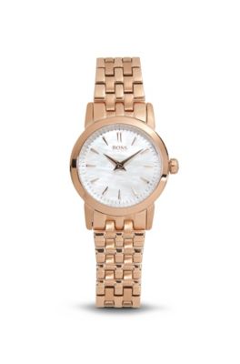 Hugo boss ladies rose gold watch sale