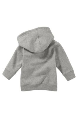 'J05240' | Toddler Stretch Cotton Blend Hooded Zip Sweatshirt, Grey