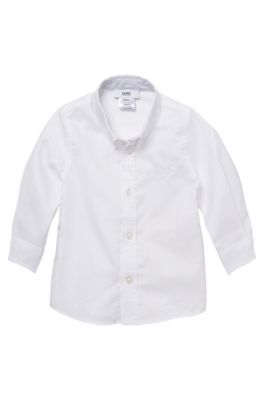 'J05241' | Toddler Cotton Button Down Shirt, White