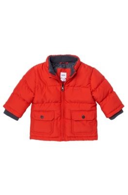 'J06076' | Toddler Polyester Blend Quilted Jacket with Detachable Hood, Red