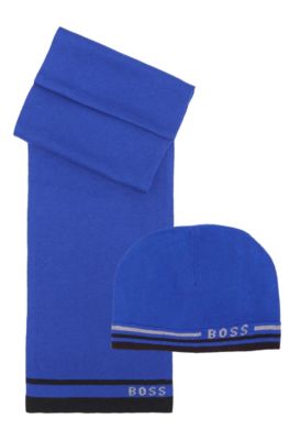 'J21108' | Knit Cotton-Wool Blend Hat, Blue