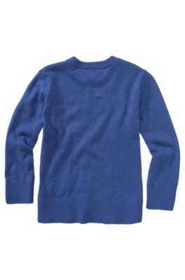 BOSS - 'J25550' | Boys Cotton Wool Blend Crewneck Sweater - Blue