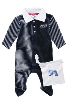'J98087' | Infant Onesie and Comfort Blanket Set, Dark Blue