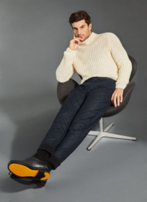  Male model wearing white sweater by BOSS