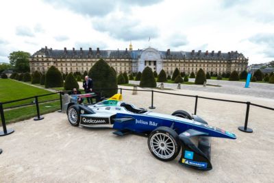 Formula E race car in Paris