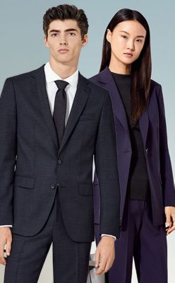 gray interview suit