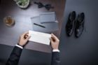 Man wearing grey suit by BOSS