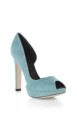 suede peep toe