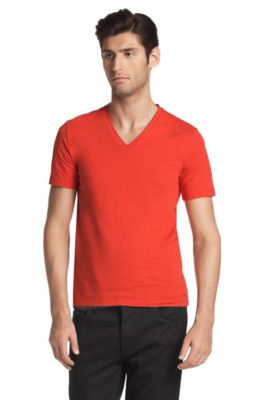 red v neck t shirt