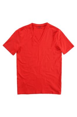 red v neck t shirt