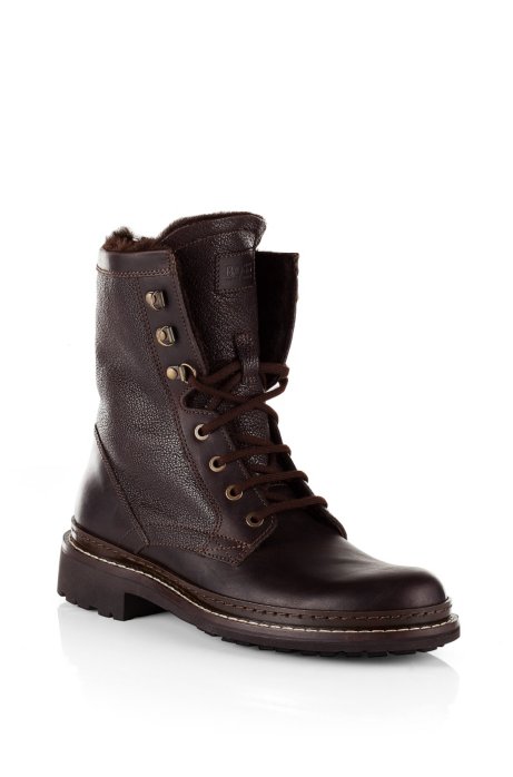 Leather lace-up boot 'Russon', Dark Brown