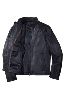 hugo boss leather blazer