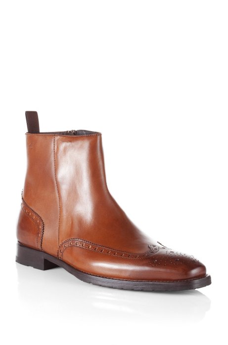 Boot with brogue pattern 'Clasor', Brown