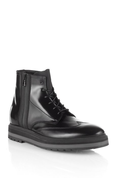 Leather combat boot 'Sursion', Black