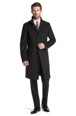 hugo boss overcoat mens