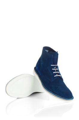 hugo boss blue suede boots