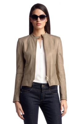 hugo boss leather jacket women's