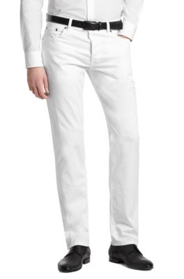 white regular fit jeans