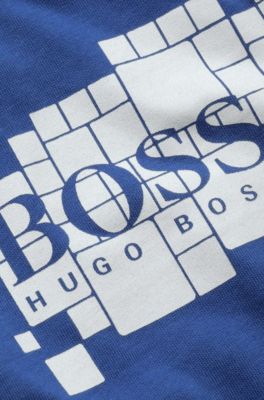 'J05249' | Toddler Long-Sleeved Cotton Print Crewneck T-Shirt, Blue