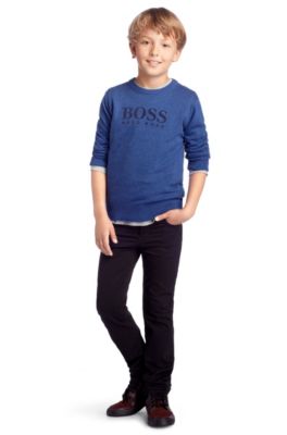 BOSS - 'J25550' | Boys Cotton Wool Blend Crewneck Sweater - Blue