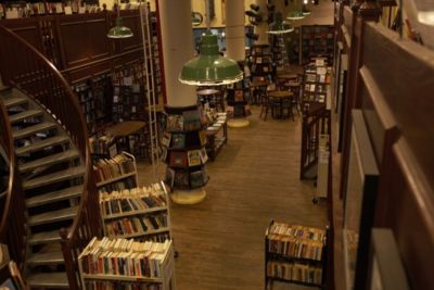  Interior of Housing Works bookstore and cafe in SoHo, NYC