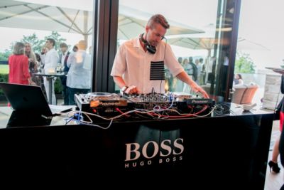 Brendan Fallis at BOSS Formule E event