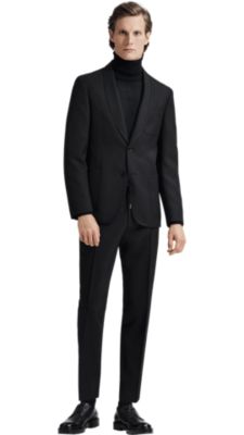 Dark blue suit with dark blue turtle neck for men by BOSS