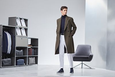 hugo boss double breasted trench coat