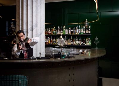 Interior of Green Bar at Hotel Cafe Royal in London