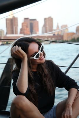 Influencer at BOSS boat in NYC