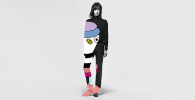 Female model wearing a festive outfit by BOSS
