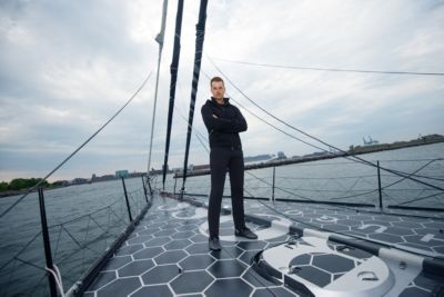 Henrik Stenson and Alex Thomson on HUGO BOSS yacht