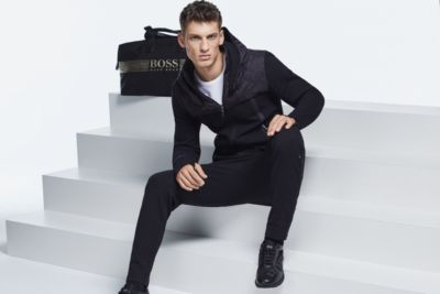  Male model wearing a sporty outfit by BOSS
