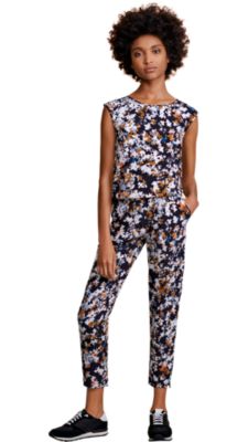 Woman wearing printed dress by BOSS