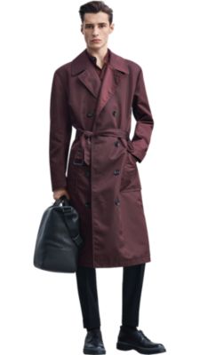 dark red overcoat