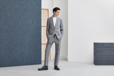 Grey tone with white shirt look  for Men by BOSS