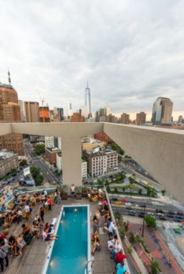 Aerial view of rooftop bar JIMMY in SoHo, NYC