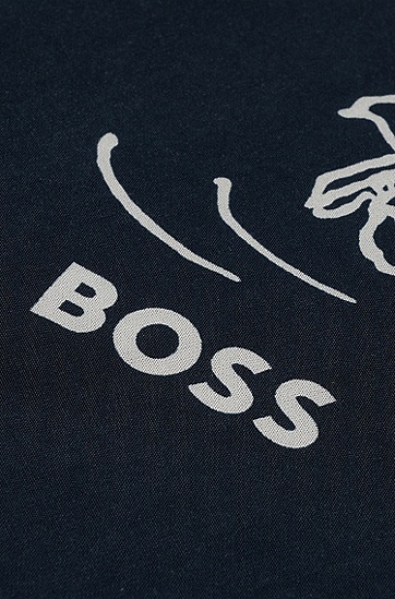 七夕BOSS X PEANUTS联名系列专有徽标艺术风图案常规版型衬衫,  404_Dark Blue