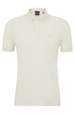 Hugo Boss Regular-fit Polo Shirt With Logo Embroidery In White
